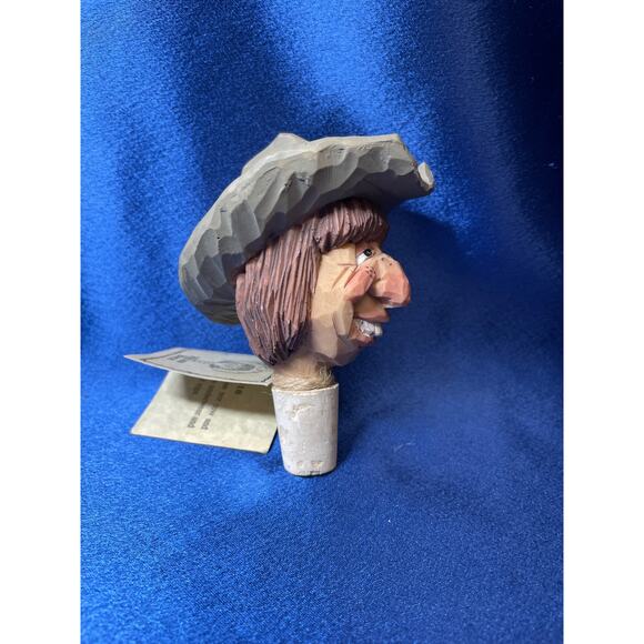 Spit N Whittle Helen Back Carved Bottle Stopper Cork - Picture 4 of 6